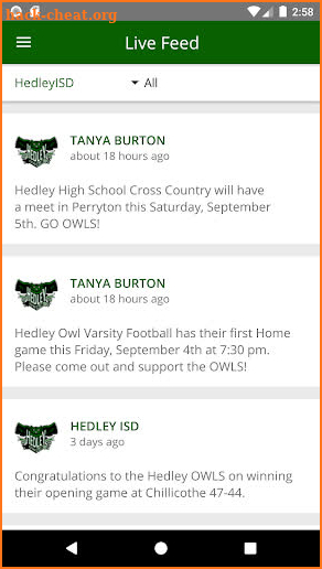 Hedley ISD screenshot