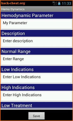 Hemodynamics screenshot