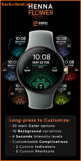 Henna Flower - watch face screenshot