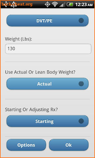 Heparin Dosing screenshot