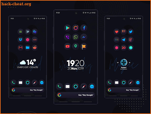 Hera Dark Icon Pack - Circle Shaped Dark Icons screenshot