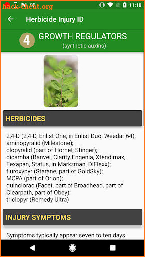 Herbicide Injury ID screenshot