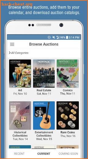 Heritage Auctions screenshot