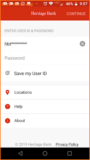 Heritage Bank GA screenshot