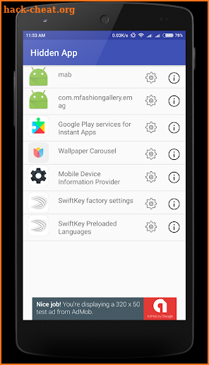 Hidden Apps screenshot