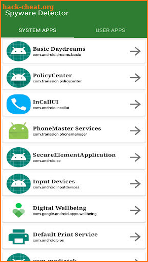 Hidden apps detector - spyware privacy detector screenshot