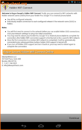 Hidden WiFi Connect screenshot