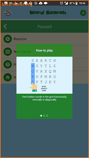 Hidden words screenshot
