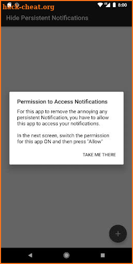 Hide Persistent Notifications screenshot