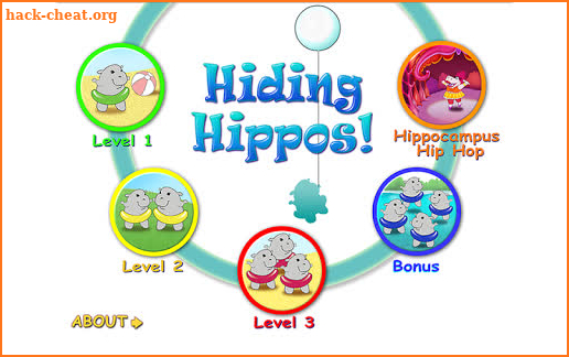 Hiding Hippos Kids Memory Game screenshot