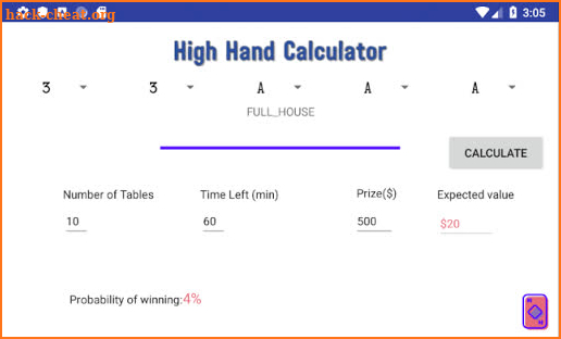 High Hand Calculator screenshot