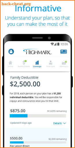 Highmark Plan screenshot