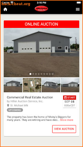 Hiller Auction screenshot