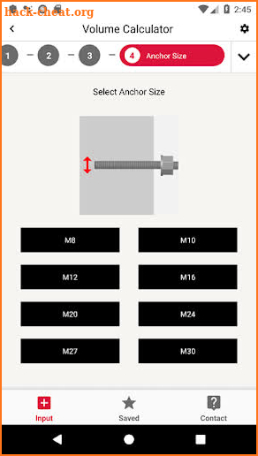 Hilti Volume Calculator screenshot