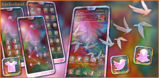 Hippie Galaxy Bird Launcher Theme screenshot