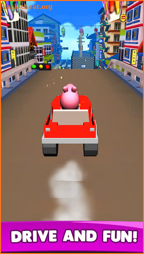 Hippo Pig Car Race Run 3D screenshot