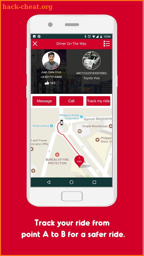 hirna taxi hailing application screenshot