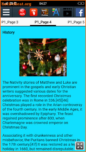 History of Christmas screenshot