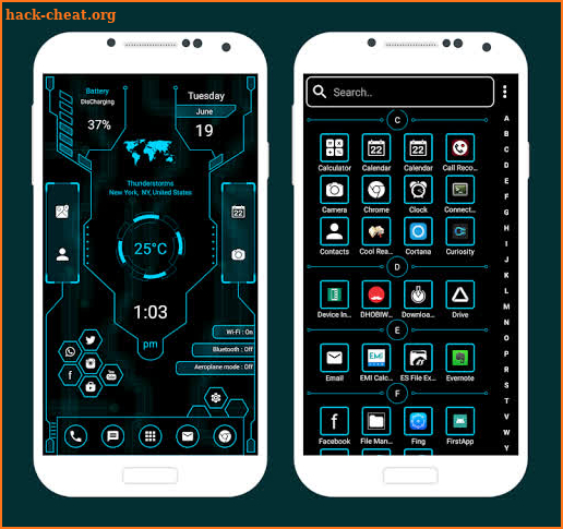 Hitech Launcher 2 Pro - 2019 - hitech theme screenshot