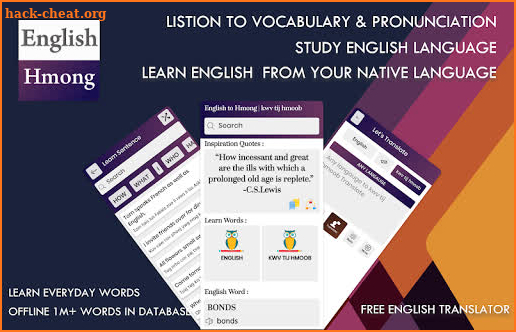 Hmong English Translator - Free Hmong Dictionary screenshot