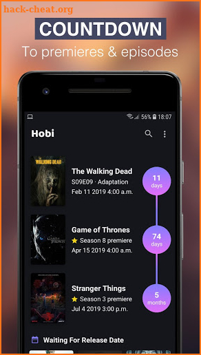 Hobi: TV Series Tracker, Trakt Client For TV Shows screenshot