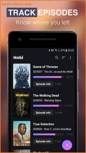 Hobi: TV Series Tracker, Trakt Client For TV Shows screenshot