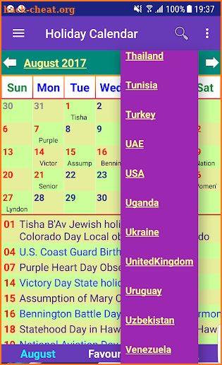 Holiday Calendar Free screenshot