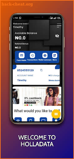Holla data screenshot