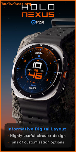 Holo Nexus digital watch face screenshot