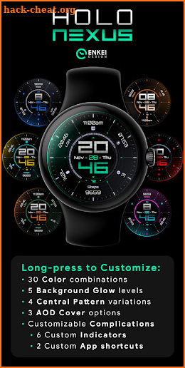 Holo Nexus digital watch face screenshot