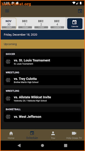 Holy Cross School Athletics screenshot