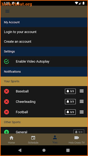 Holy Cross School Athletics screenshot