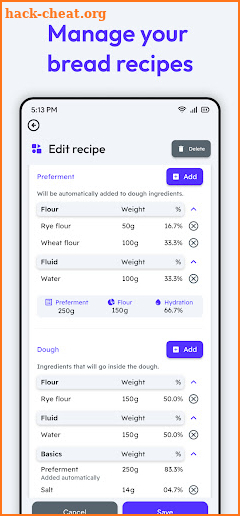 Homebaker: Bread Baking Notes screenshot