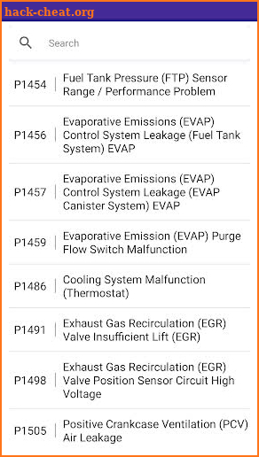 Honda OBD Codes screenshot