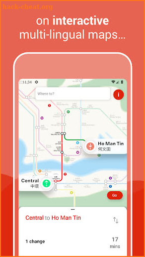 Hong Kong Metro - MTR map and route planner screenshot