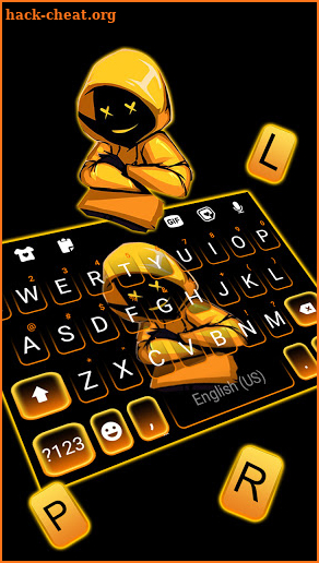 Hoodie Mask Boy Keyboard Background screenshot