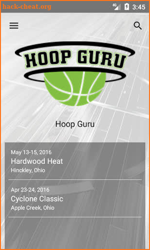 Hoop Guru Events screenshot