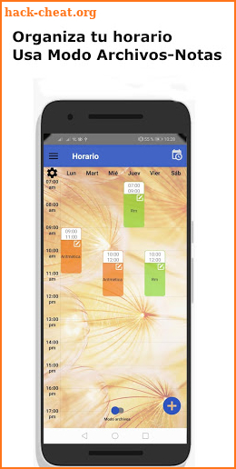 Horario de clases - class timetable screenshot