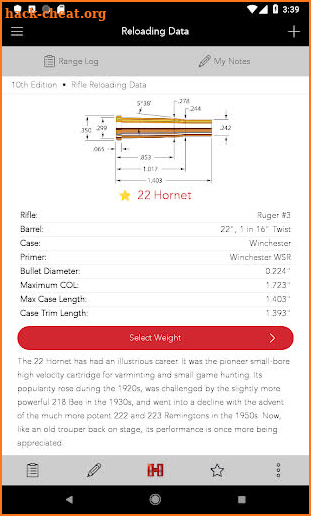 Hornady Reloading Guide screenshot