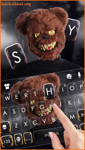 Horror Bear Mask Keyboard Background screenshot