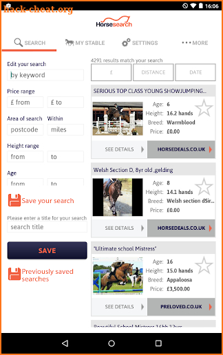 Horse Search screenshot