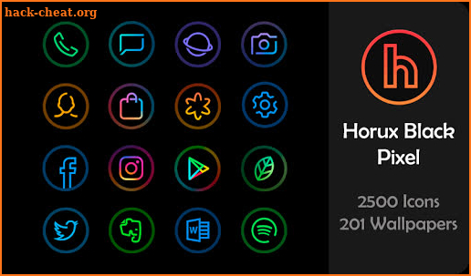 Horux Black - Pixel Icon Pack screenshot