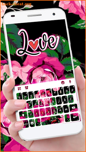 Hot Pink Roses Keyboard Theme screenshot