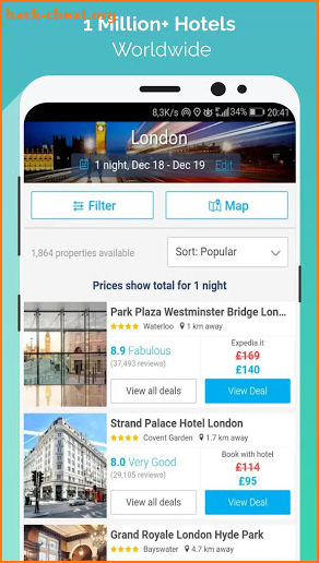 Hotel Deals - Booking online screenshot