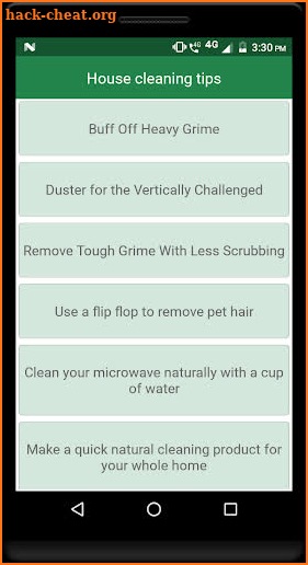 House cleaning tips screenshot