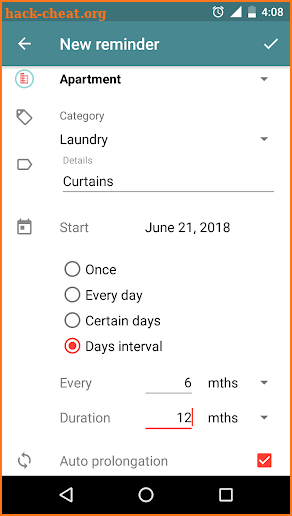 Housekeeping. Planner and reminder screenshot