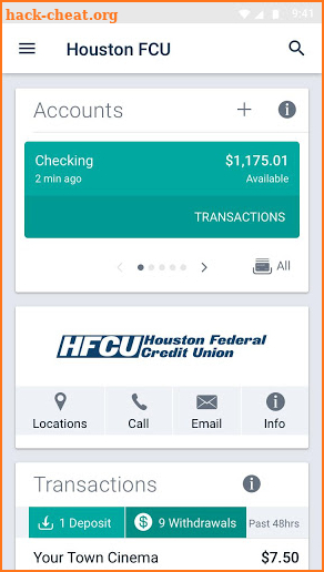 Houston Federal Credit Union screenshot