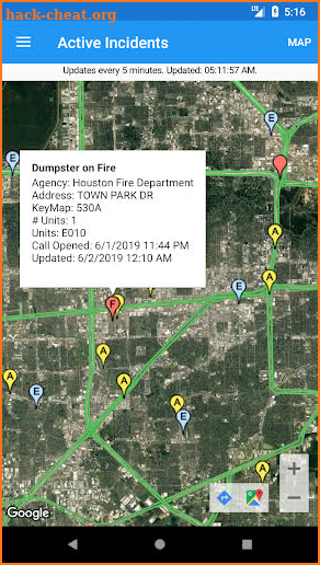 Houston Incident Map screenshot