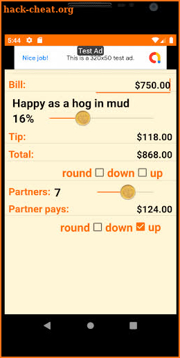 Howdy Tip Calculator screenshot