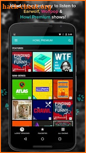 Howl: Earwolf's Podcast App screenshot